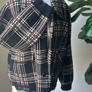Cyrus Black and Brown Checkered Knit XL